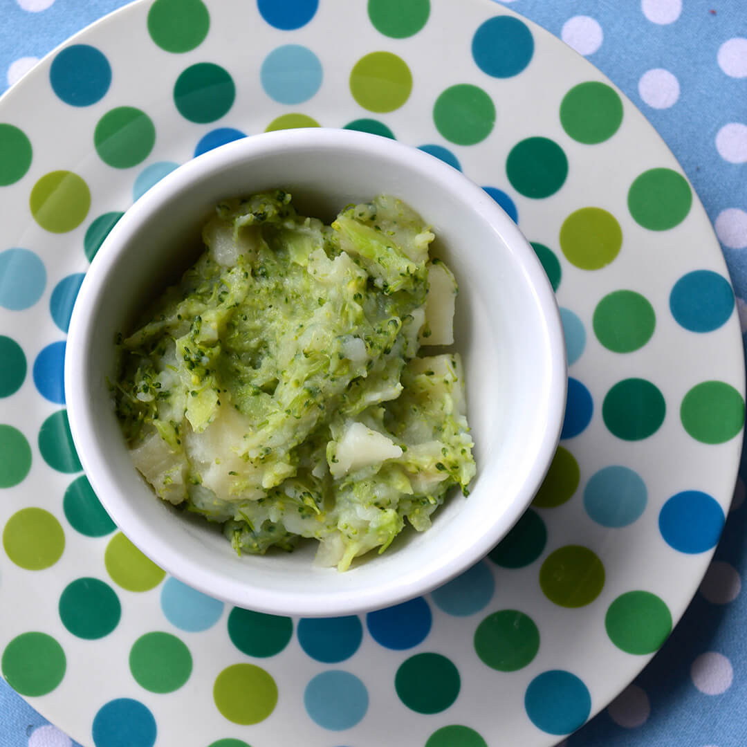 A small bowl of Broccoli & Potato Puree