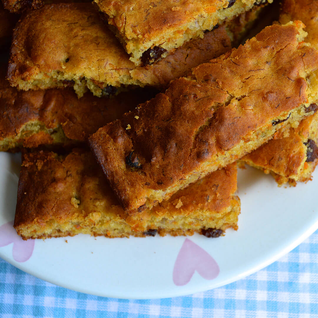 A plate of fruity bread fingers