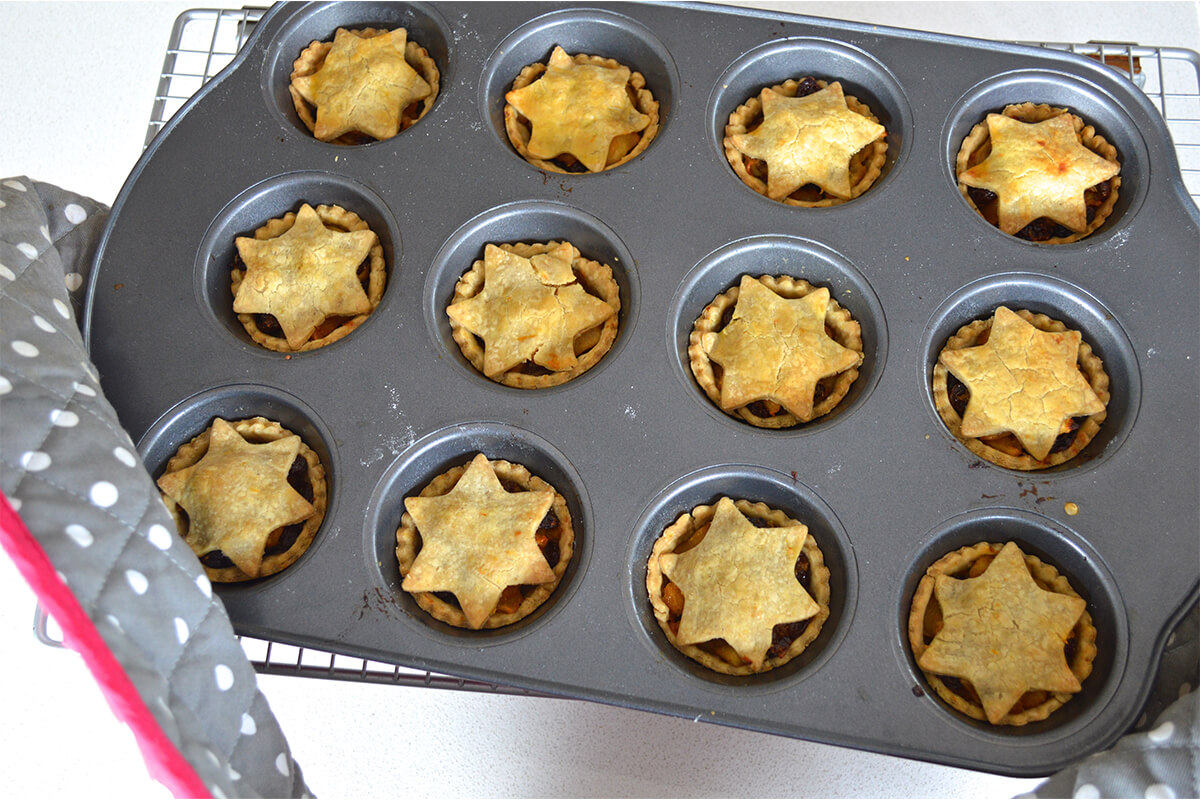 Cooked Zesty Apple & Orange Tartlets in a tart tin