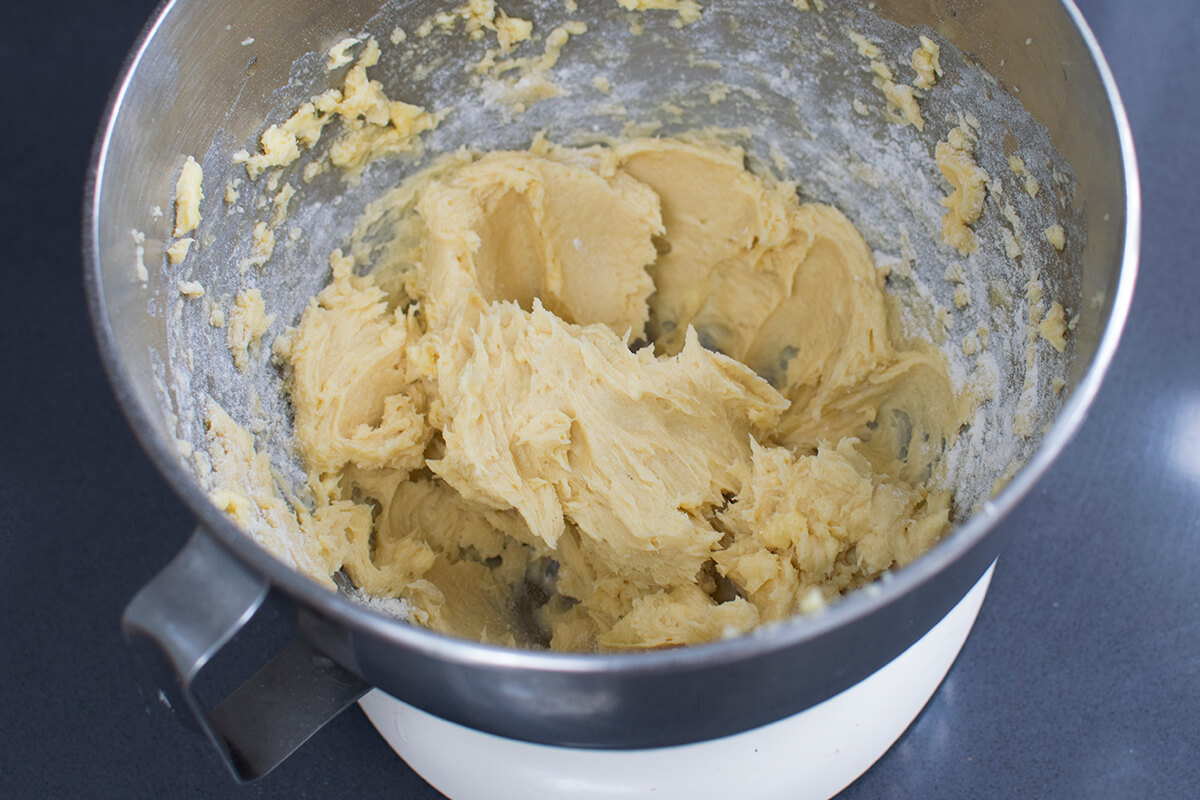 Apple traybake mixture in a bowl