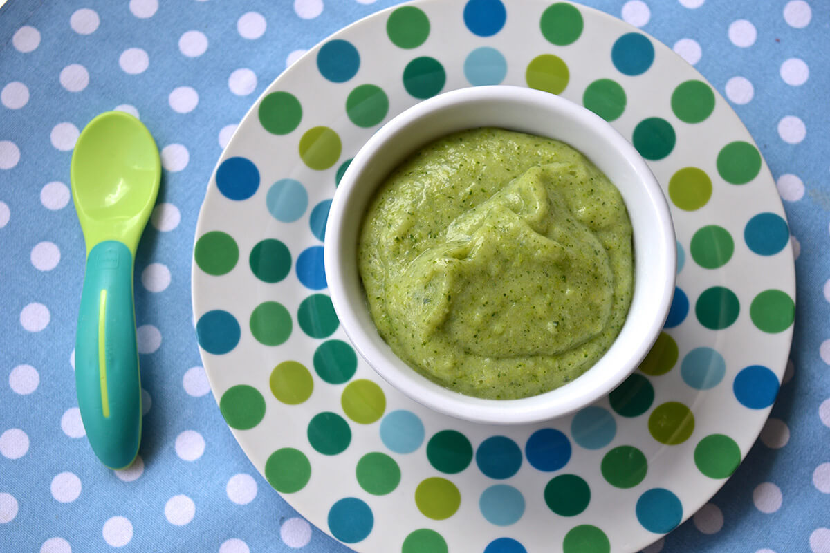 A serving of Broccoli & Potato Puree