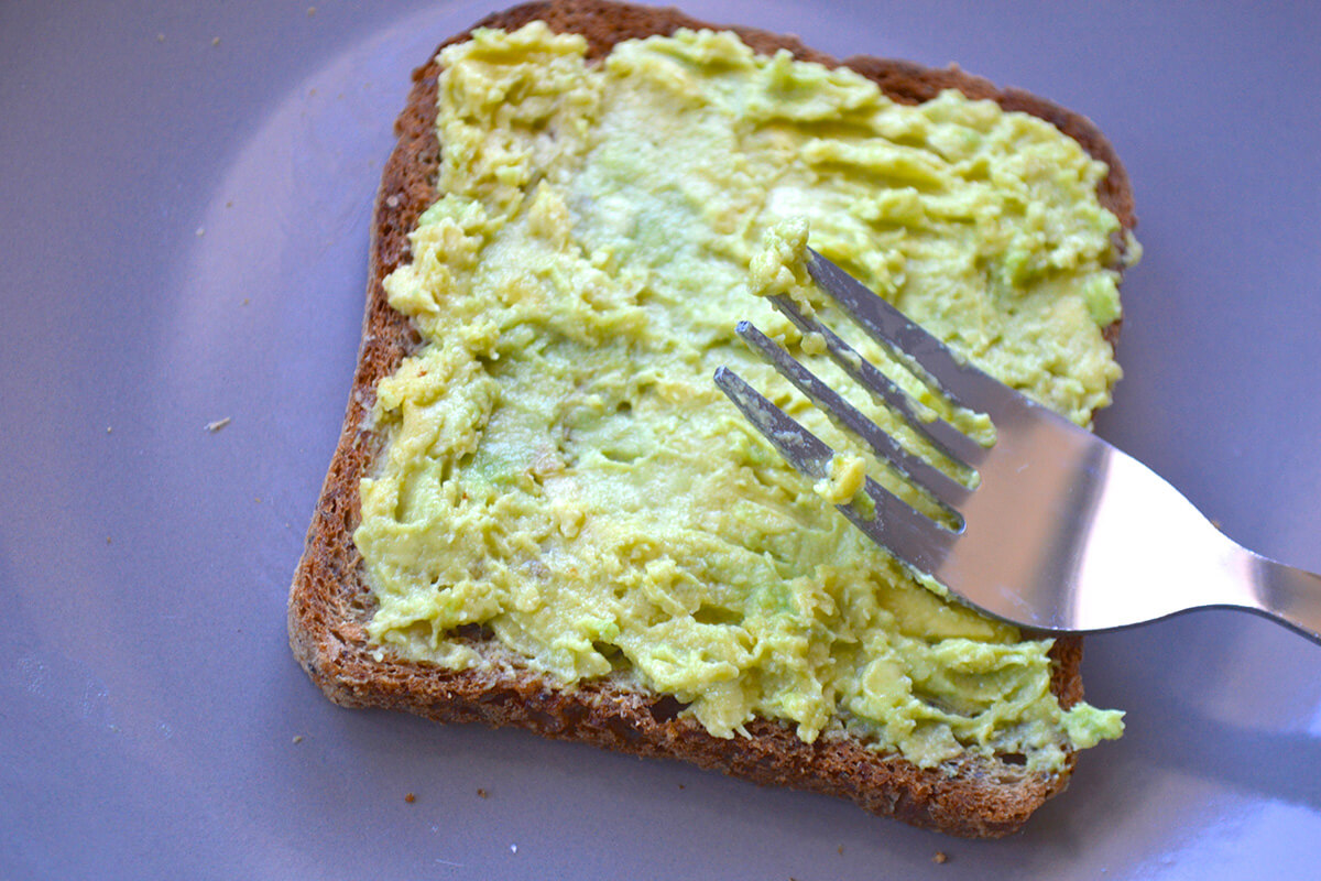 Toast topped with avocado