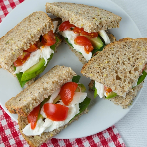 Tomato, Avocado & Mozzarella Sandwich 