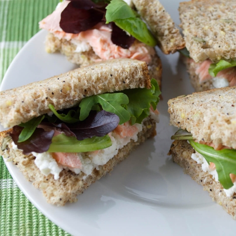 Salmon, Cream Cheese Sandwich